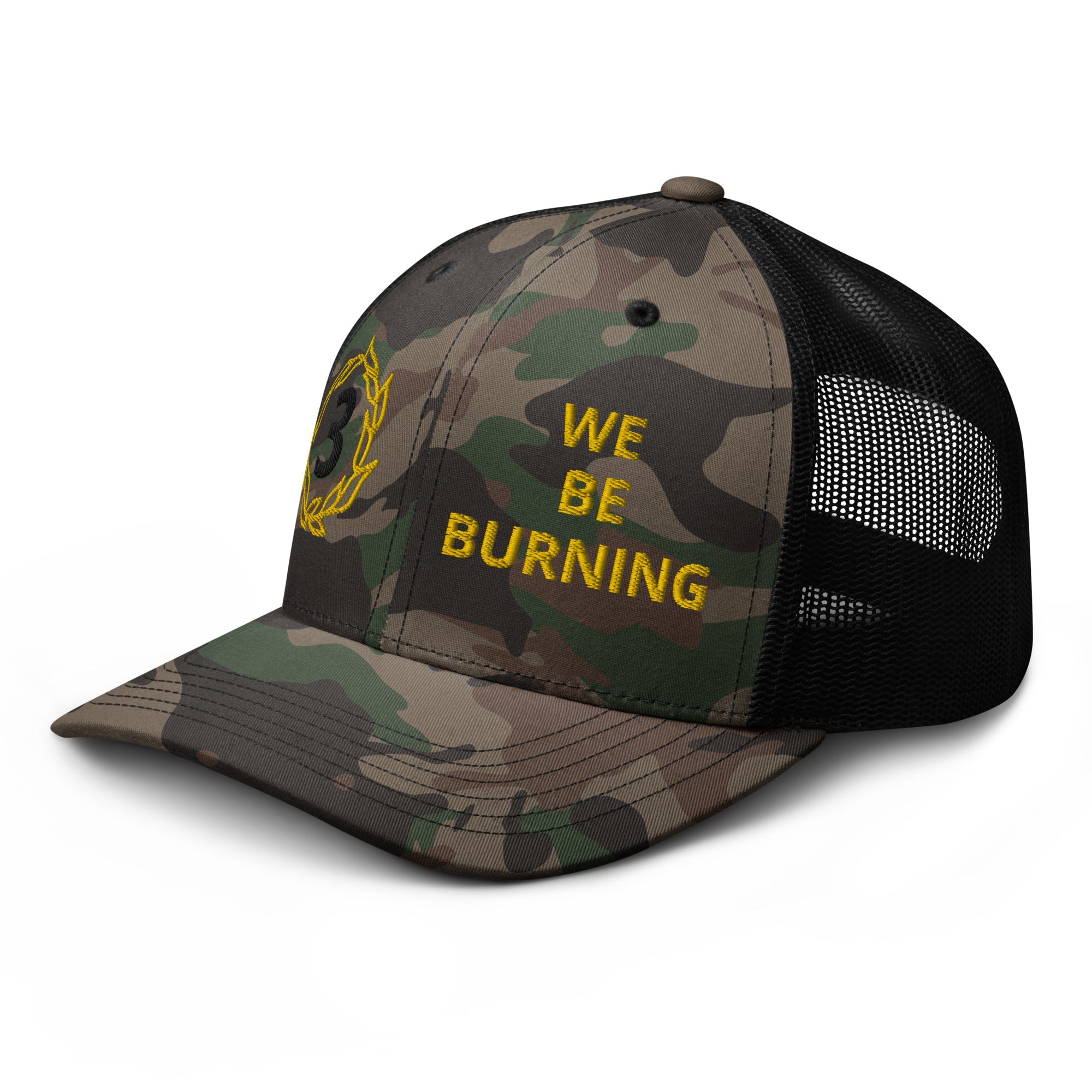 BURN GANG 3 Camouflage trucker hat