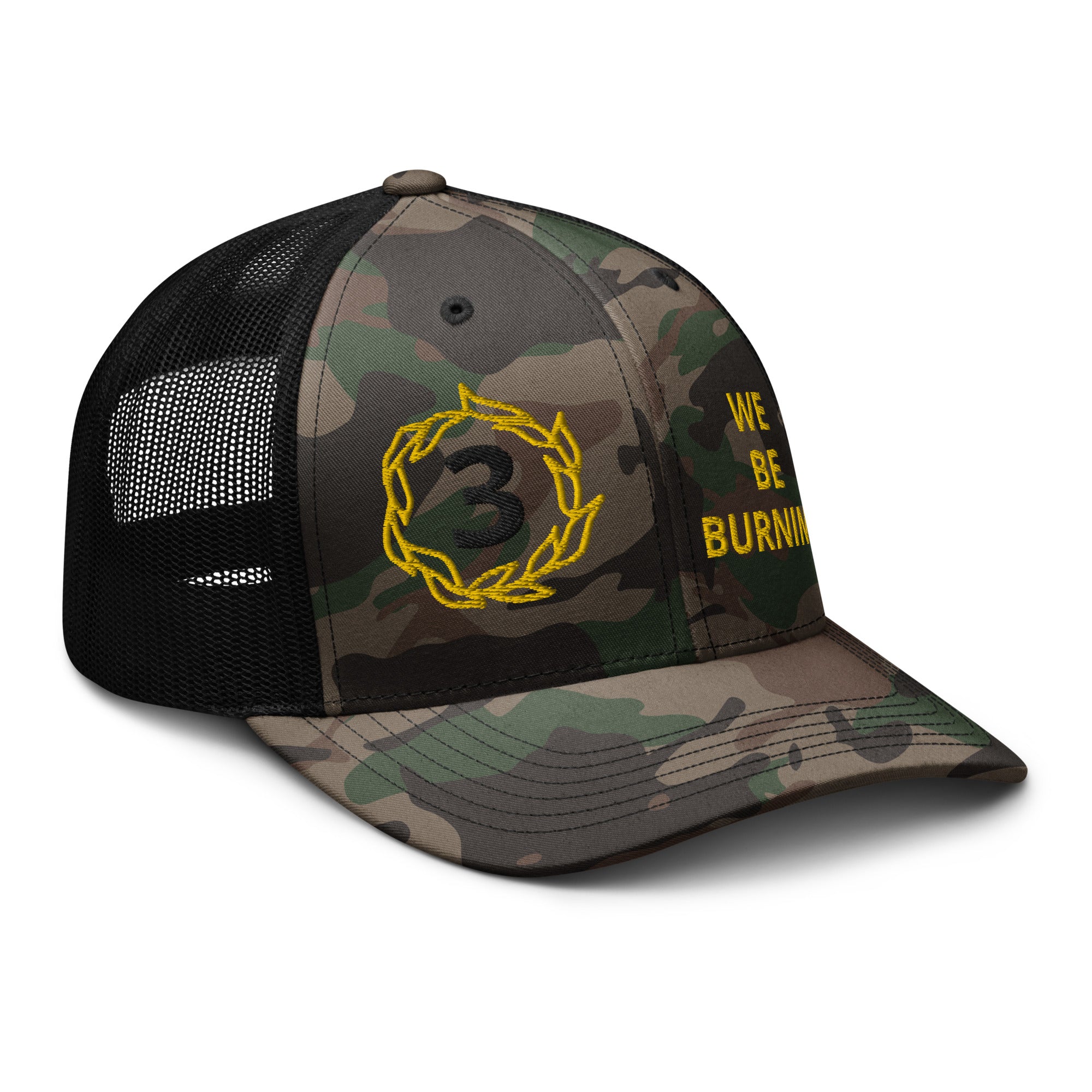 BURN GANG 3 Camouflage trucker hat