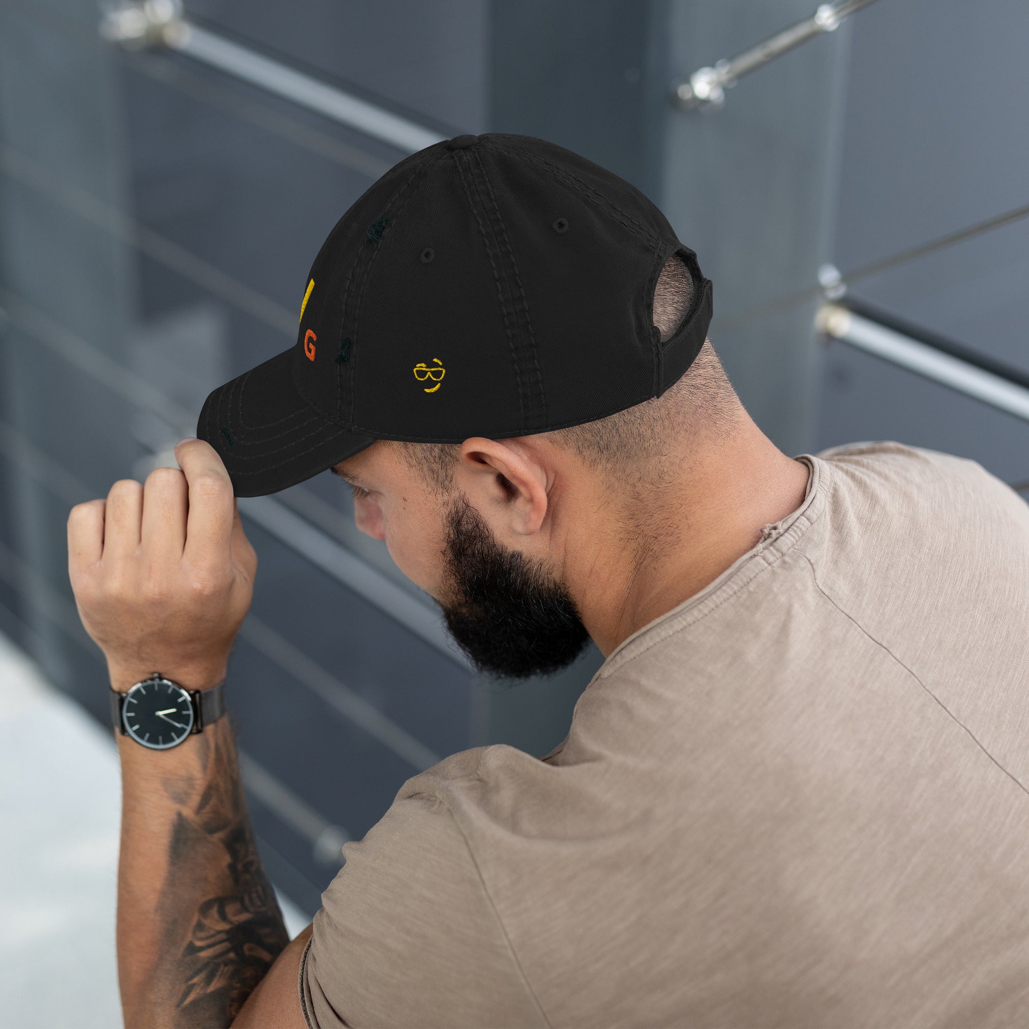 BURN GANG PUFF PUFF Distressed Dad Hat