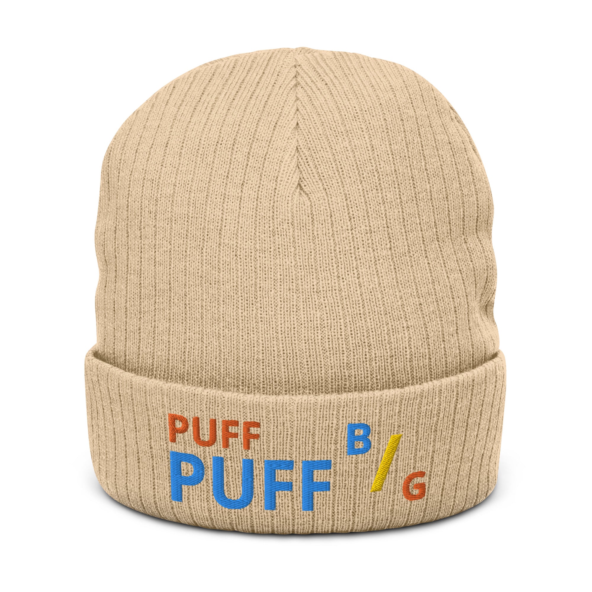 BURN GANG PUFF PUFF Ribbed knit beanie