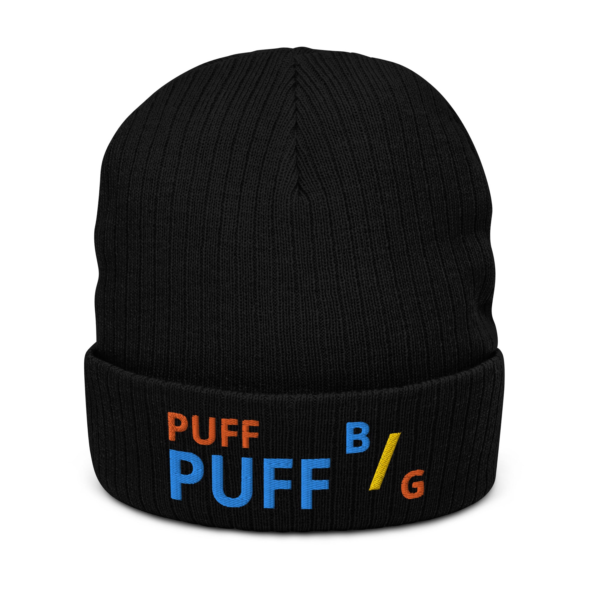 BURN GANG PUFF PUFF Ribbed knit beanie