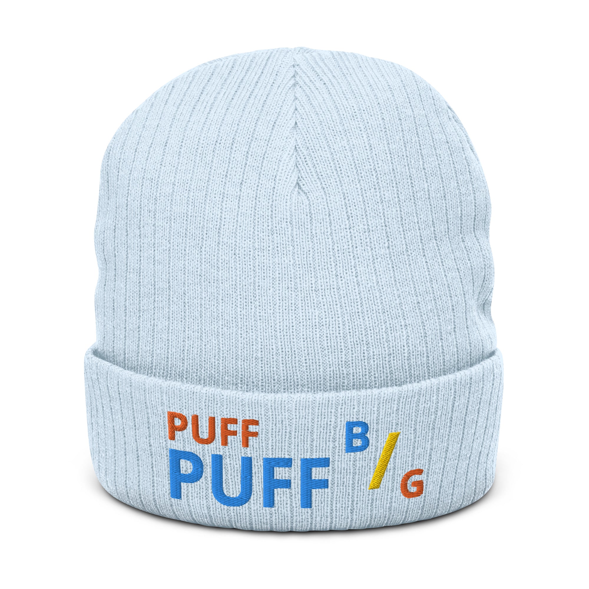 BURN GANG PUFF PUFF Ribbed knit beanie