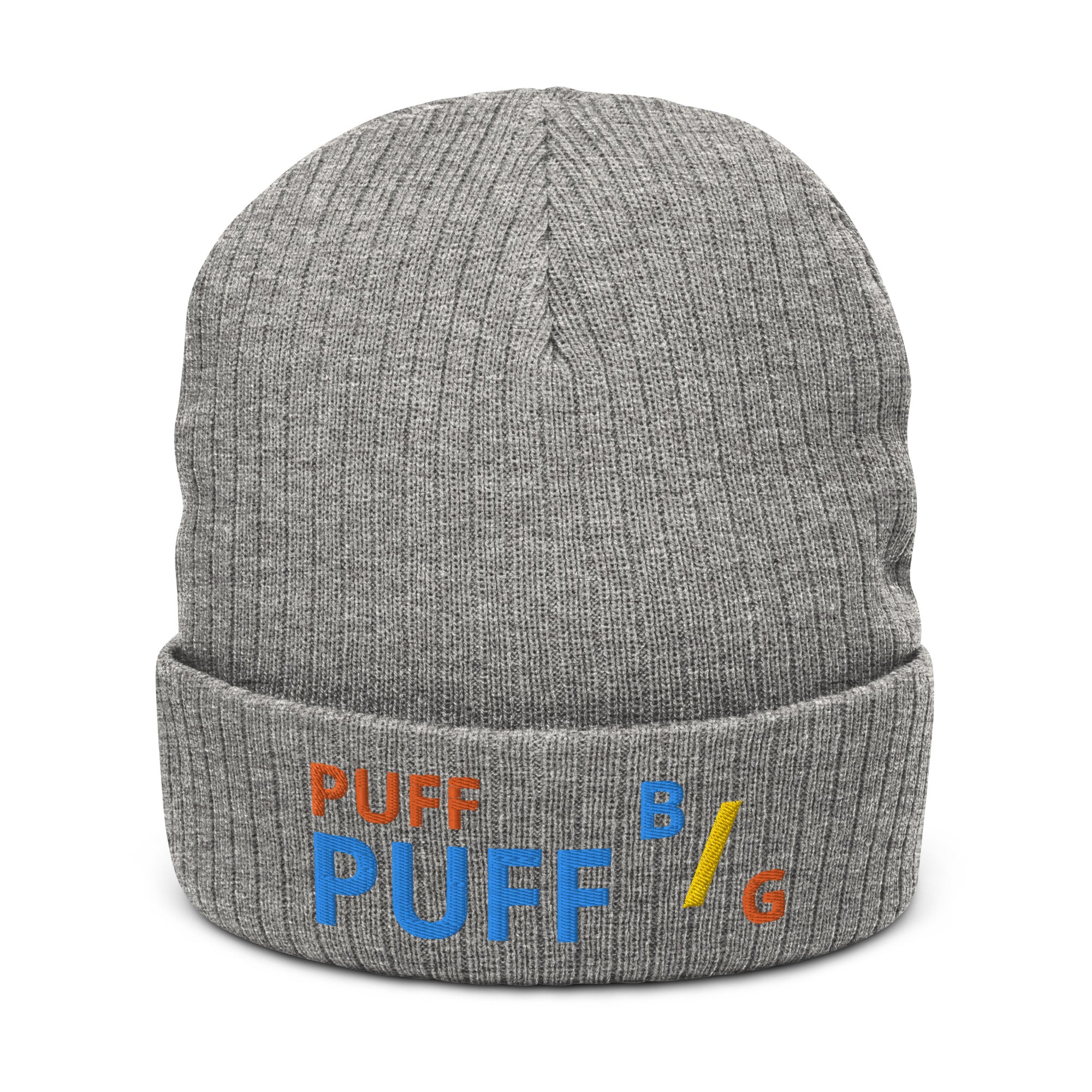 BURN GANG PUFF PUFF Ribbed knit beanie