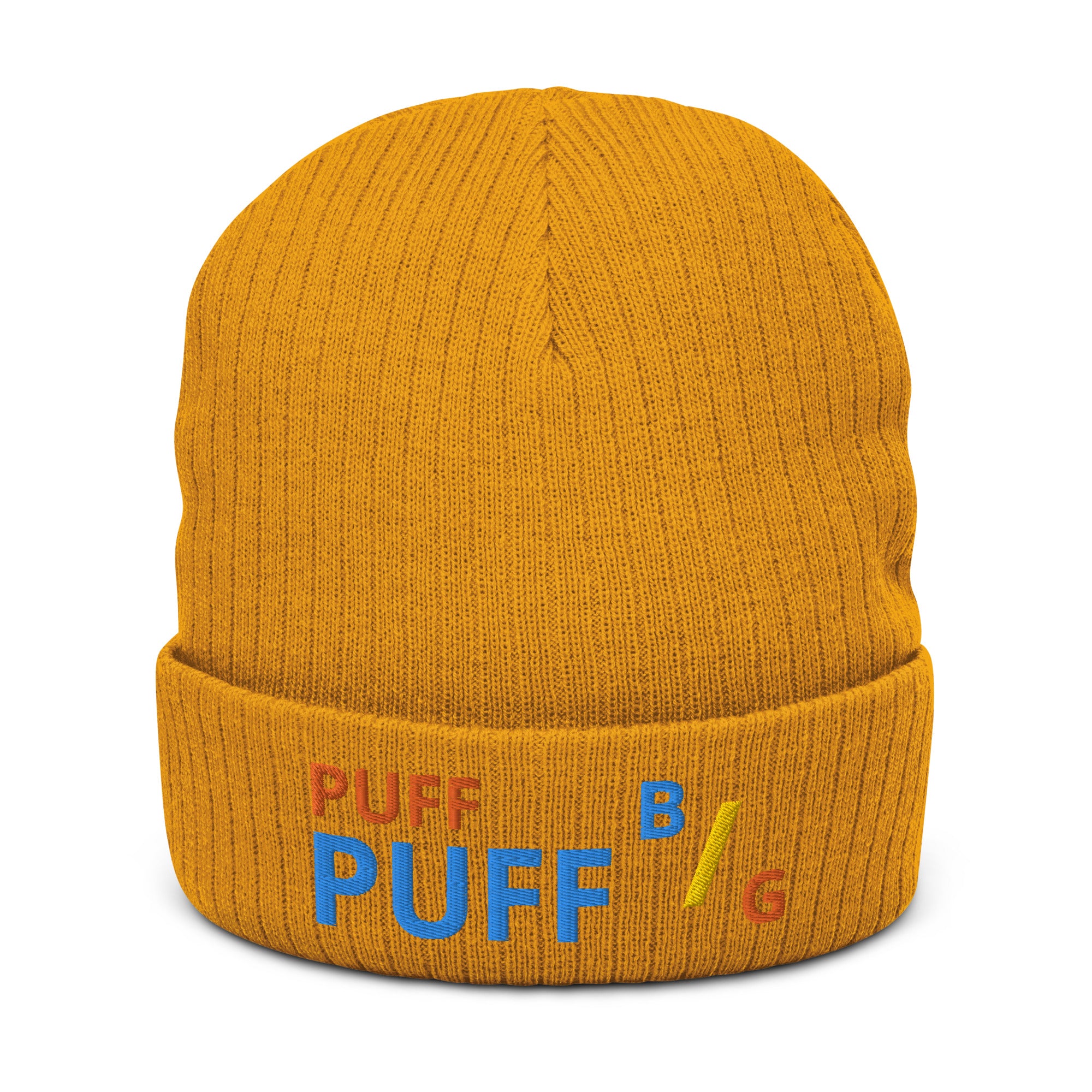 BURN GANG PUFF PUFF Ribbed knit beanie