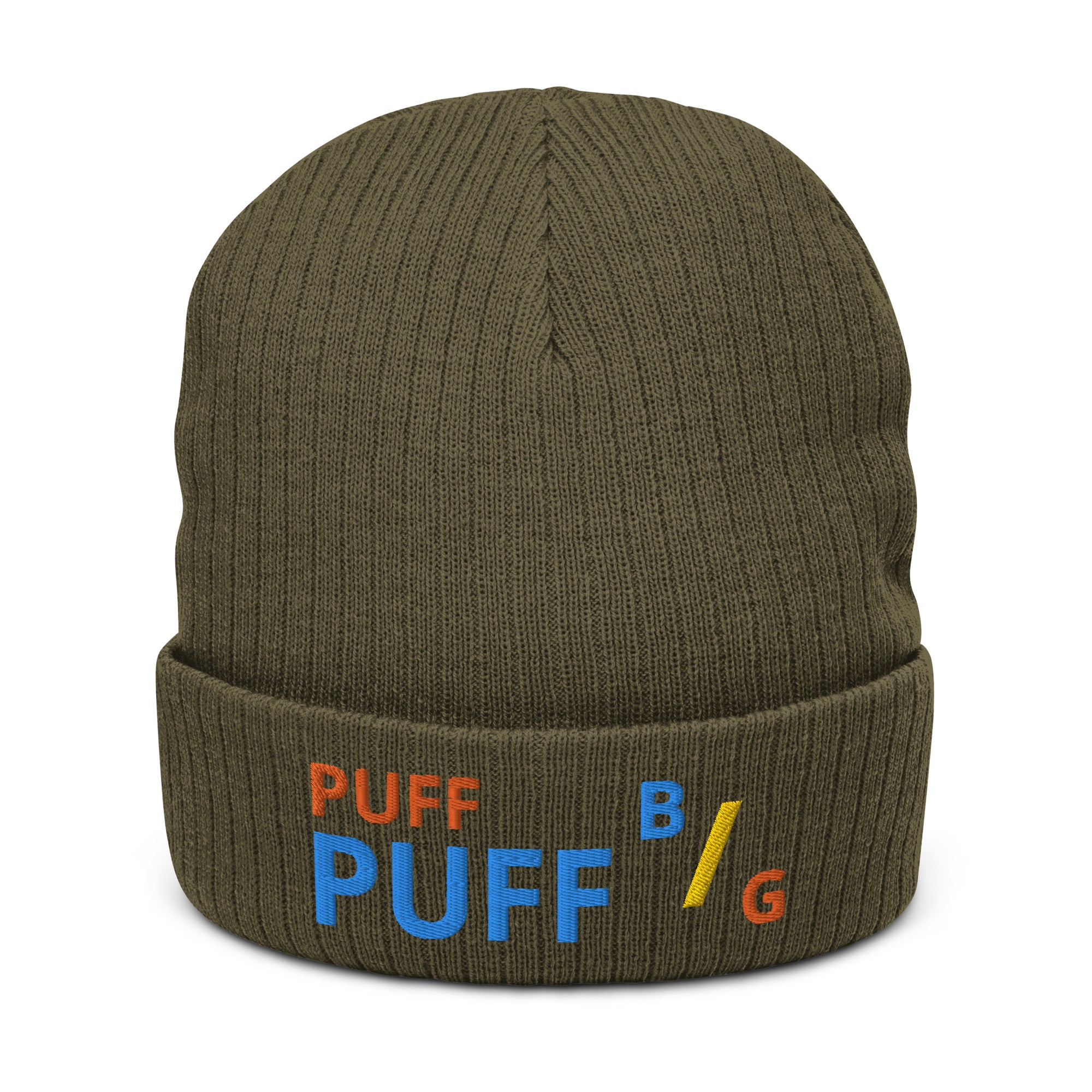 BURN GANG PUFF PUFF Ribbed knit beanie