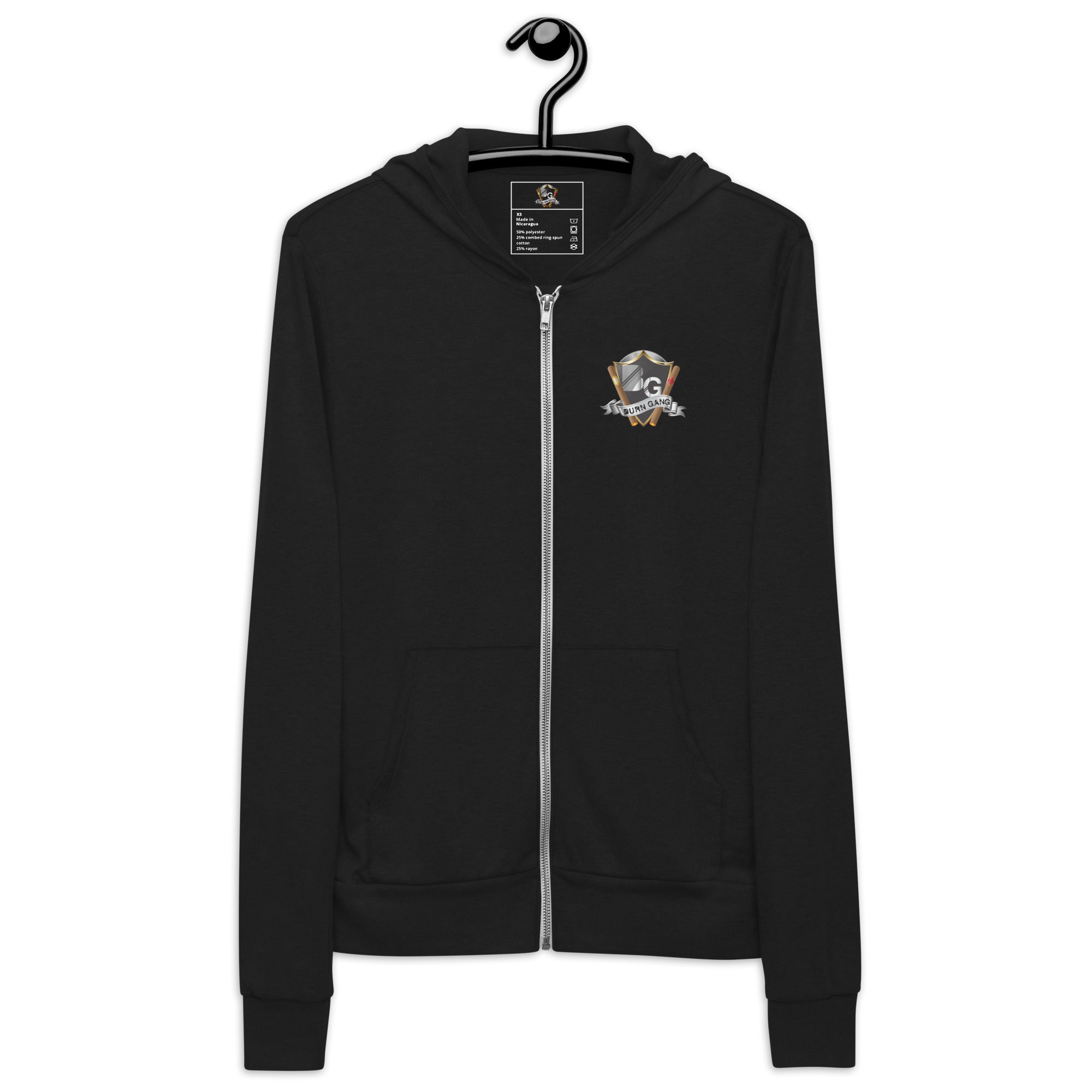BURN GANG Unisex zip hoodie