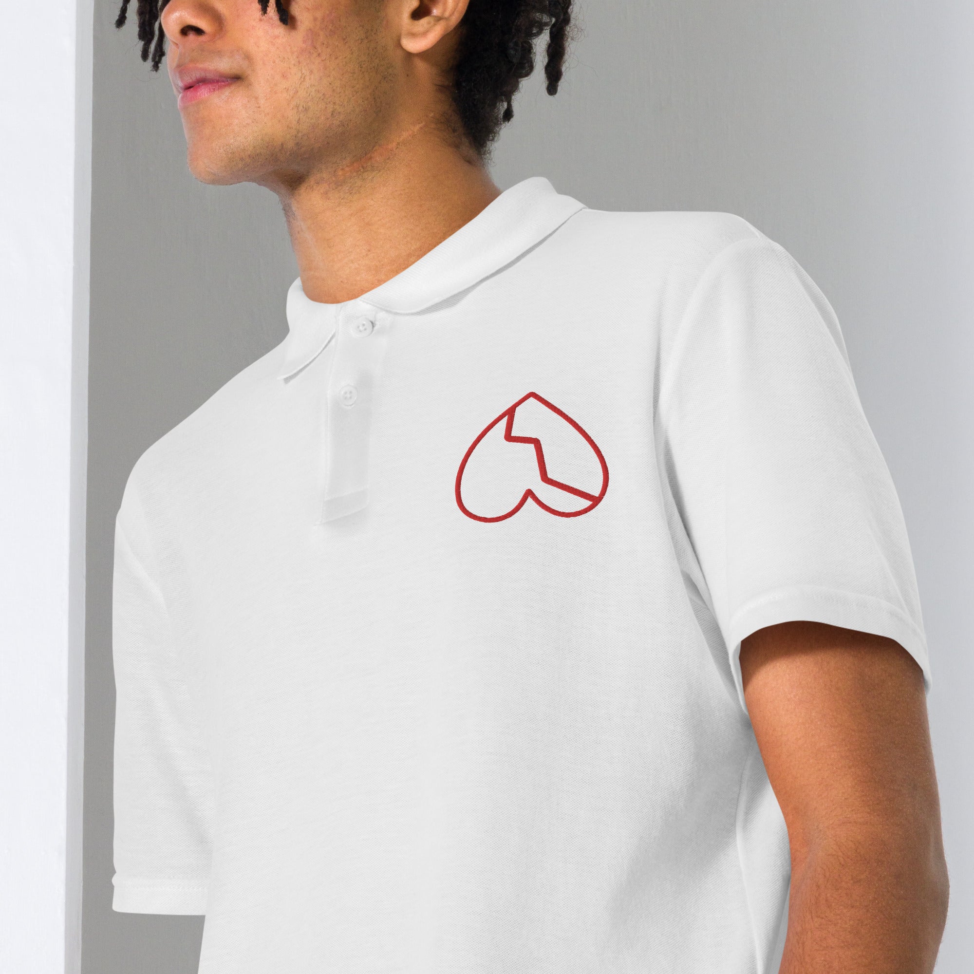 BILTWEAR UPSIDE DOWN BROKEN HEART Unisex pique polo shirt