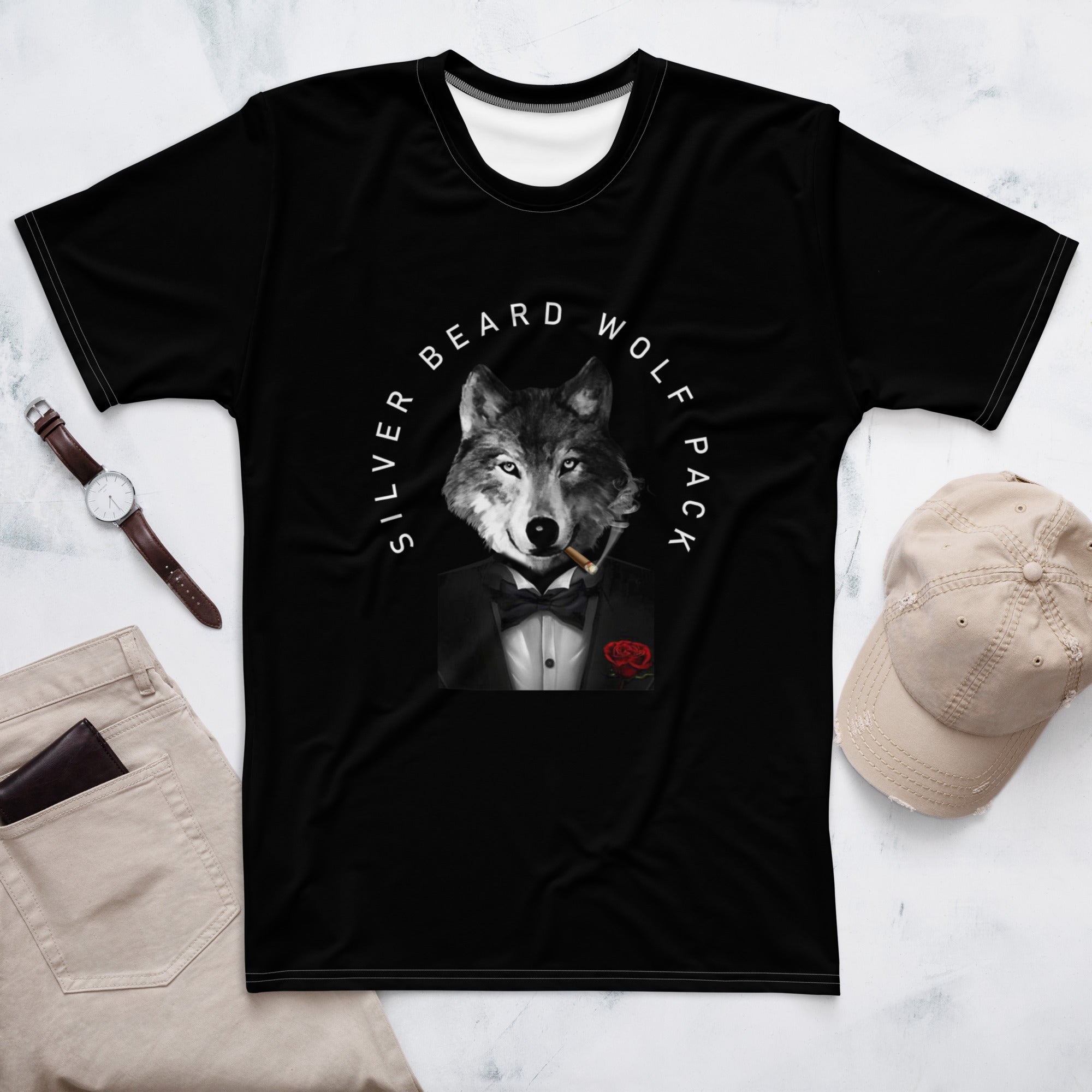 BILTWEAR SILVER BEARD WOLF PACK Men's t-shirt
