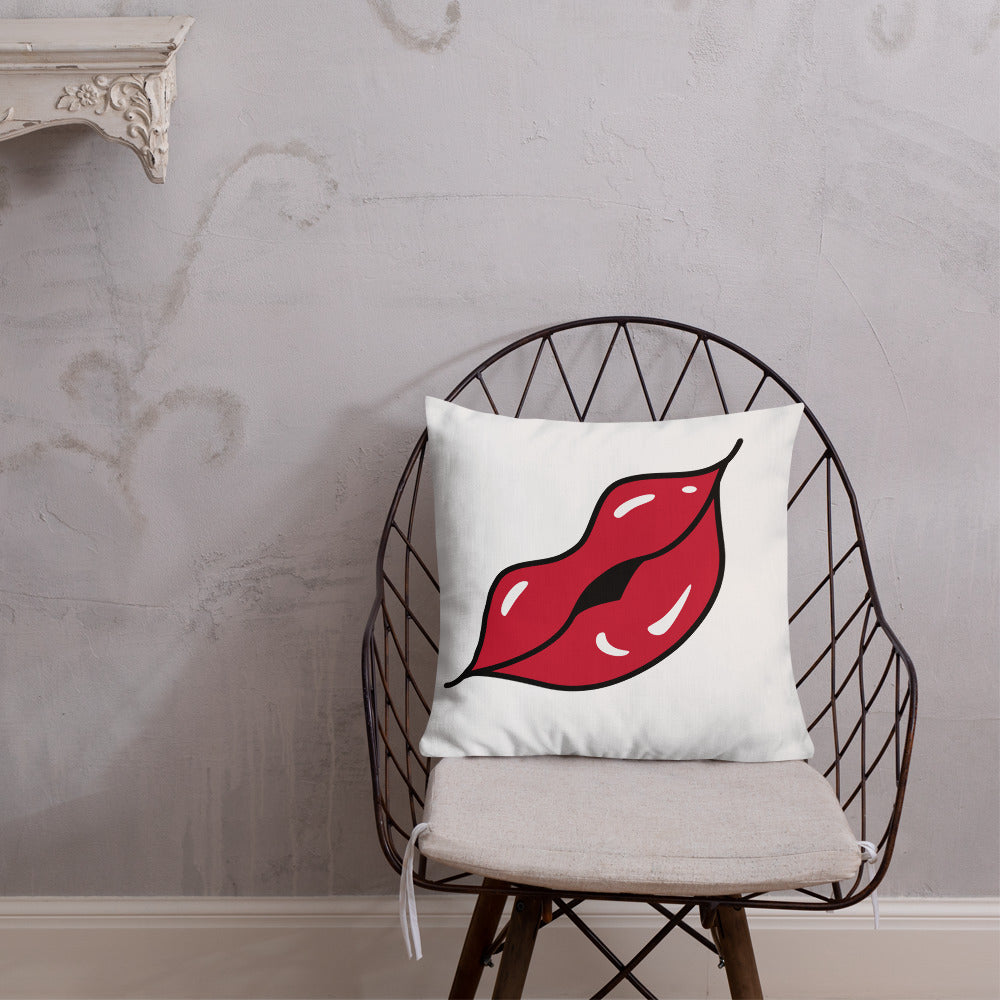 BILTWEAR Juicy Red Lips Premium Pillow