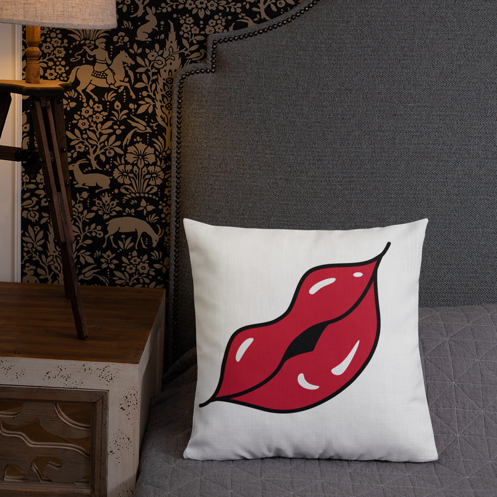 BILTWEAR Juicy Red Lips Premium Pillow