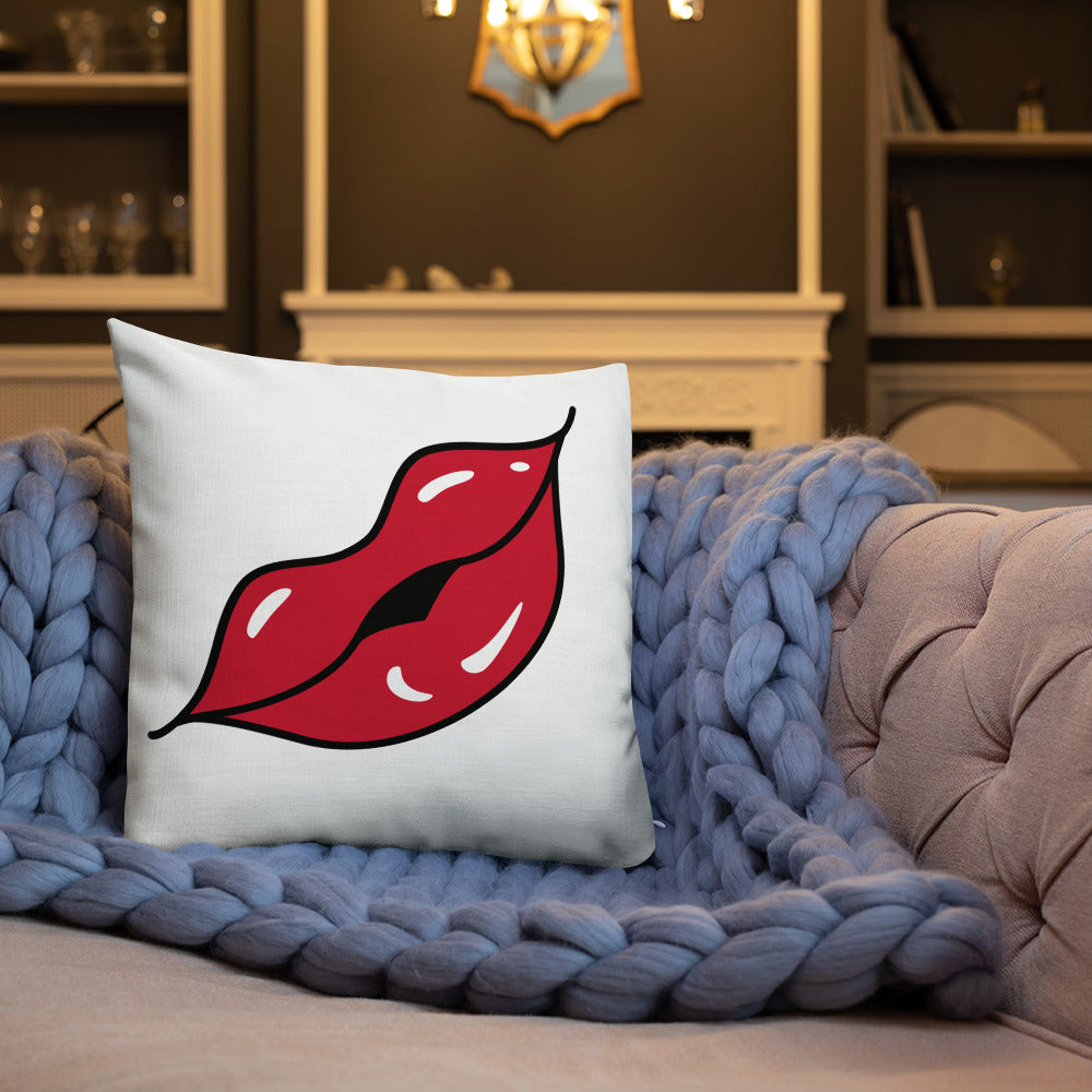 BILTWEAR Juicy Red Lips Premium Pillow