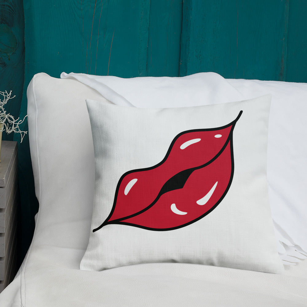 BILTWEAR Juicy Red Lips Premium Pillow