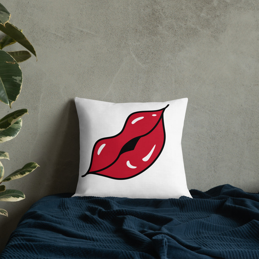 BILTWEAR Juicy Red Lips Premium Pillow