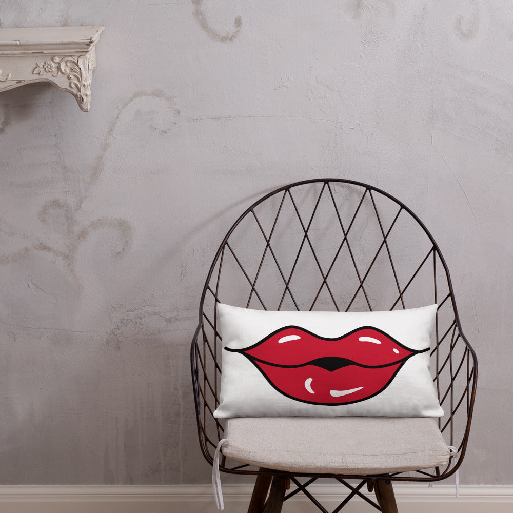 BILTWEAR Juicy Red Lips Premium Pillow