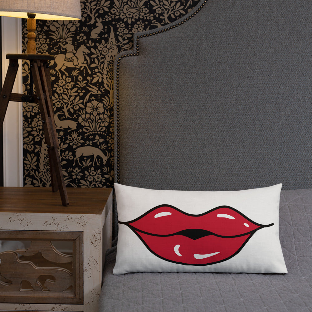 BILTWEAR Juicy Red Lips Premium Pillow