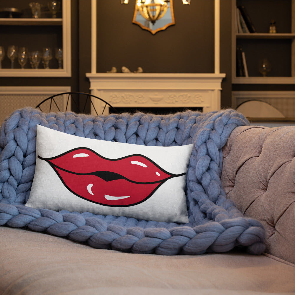 BILTWEAR Juicy Red Lips Premium Pillow