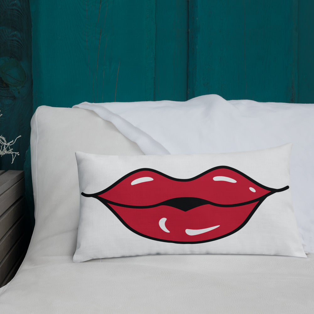 BILTWEAR Juicy Red Lips Premium Pillow