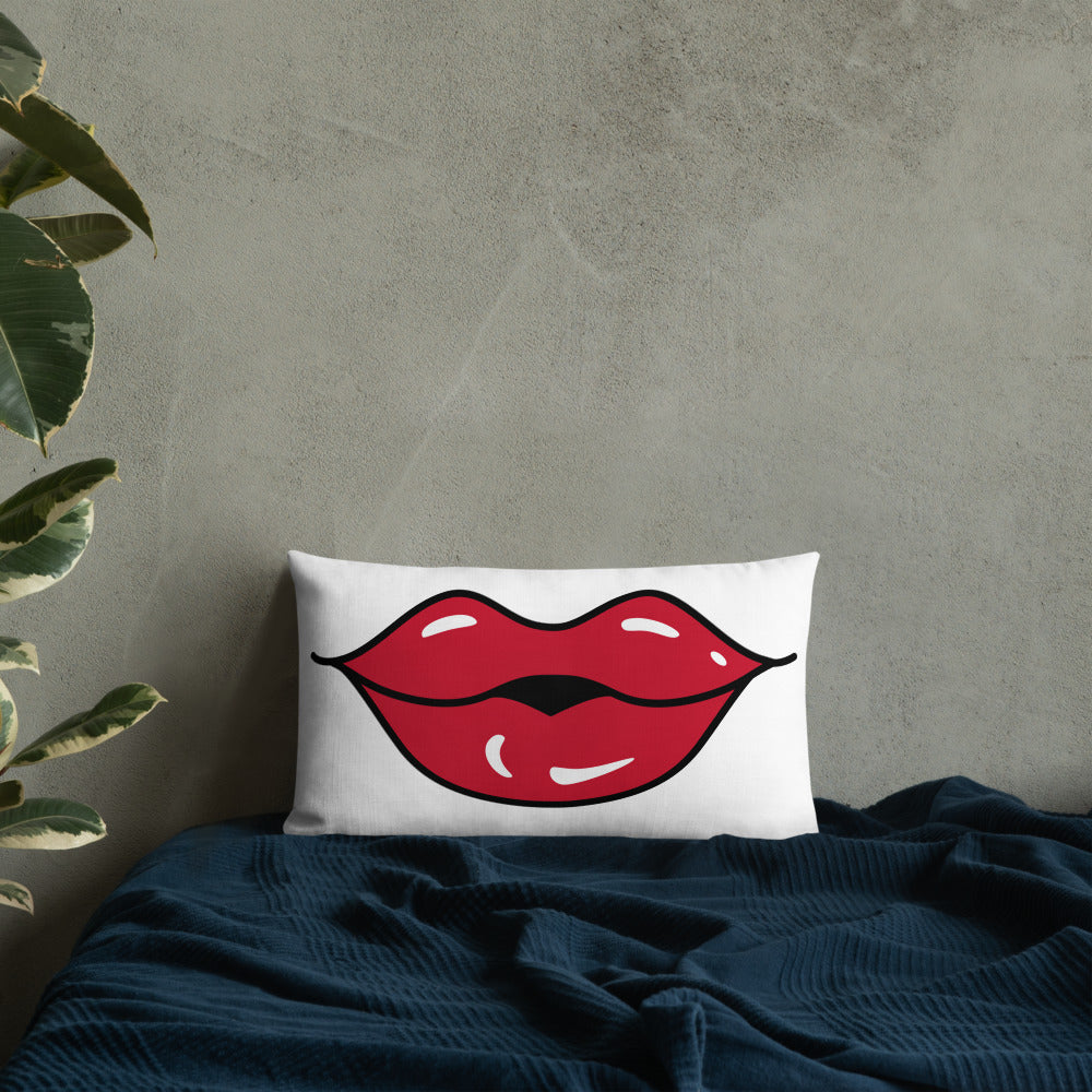 BILTWEAR Juicy Red Lips Premium Pillow