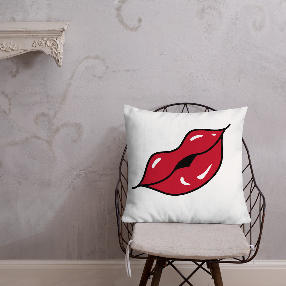 BILTWEAR Juicy Red Lips Premium Pillow