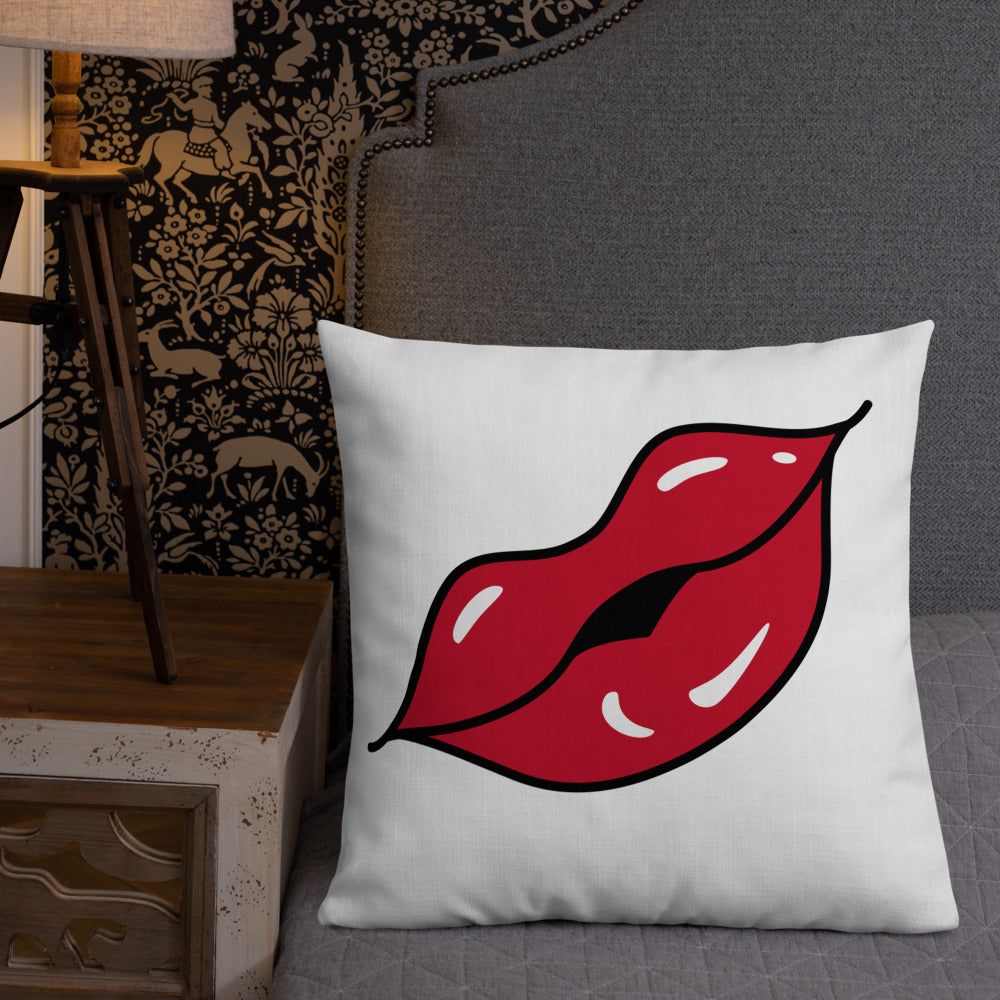 BILTWEAR Juicy Red Lips Premium Pillow