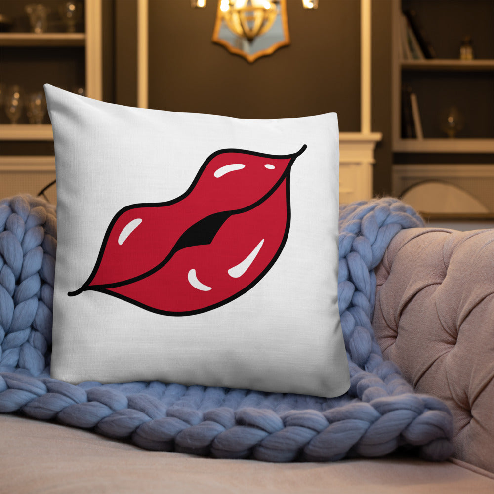 BILTWEAR Juicy Red Lips Premium Pillow