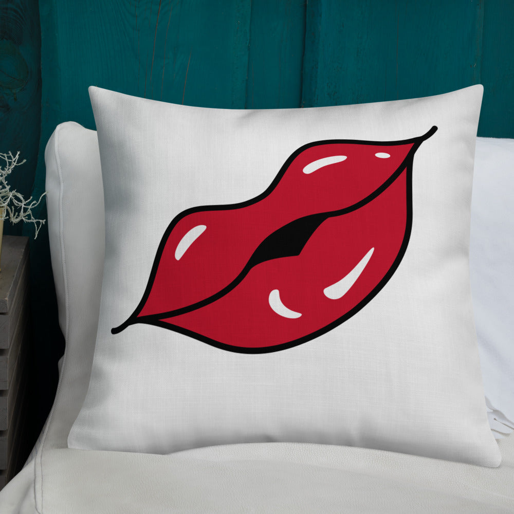 BILTWEAR Juicy Red Lips Premium Pillow