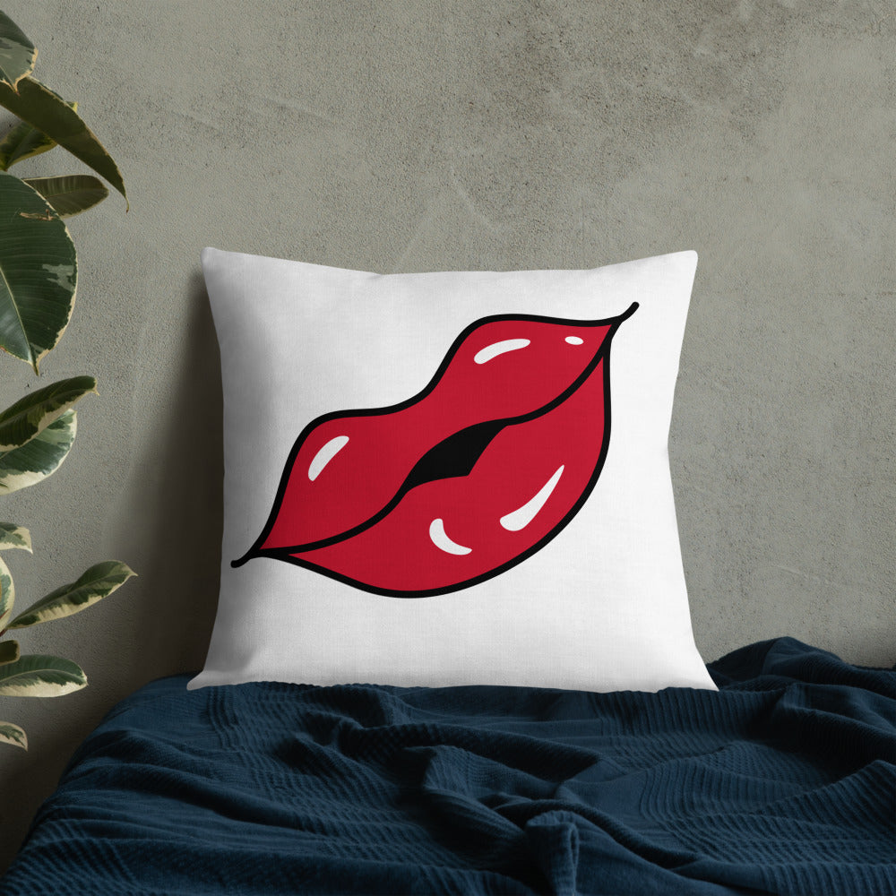 BILTWEAR Juicy Red Lips Premium Pillow