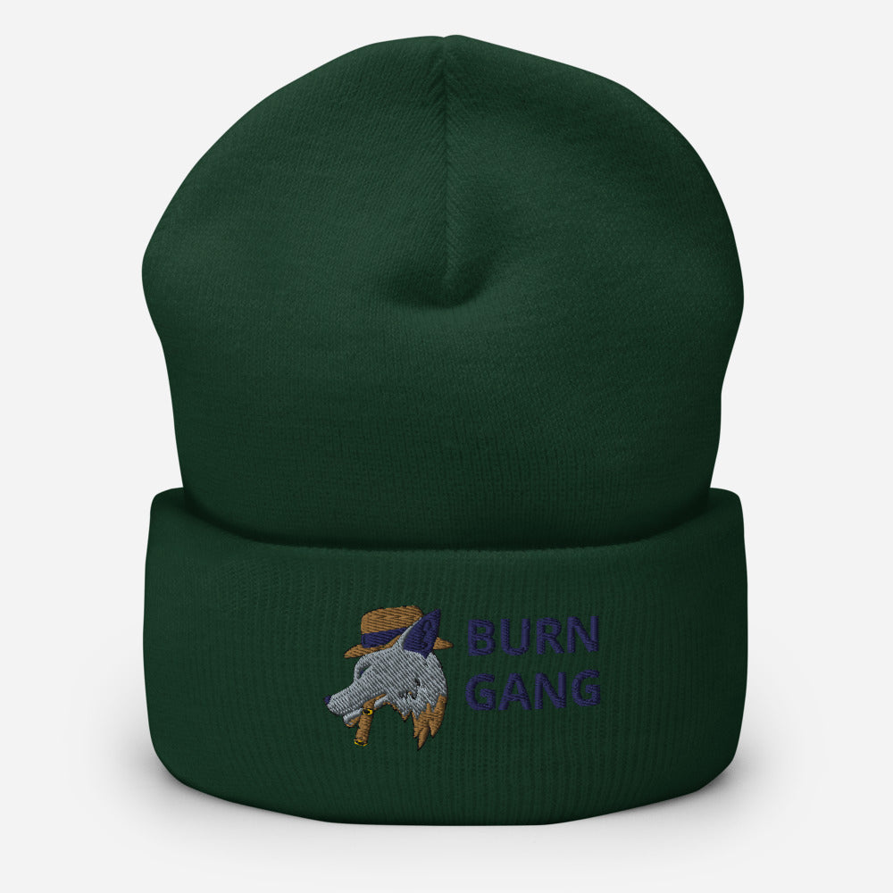 BURN GANG Wolf Cuffed Beanie
