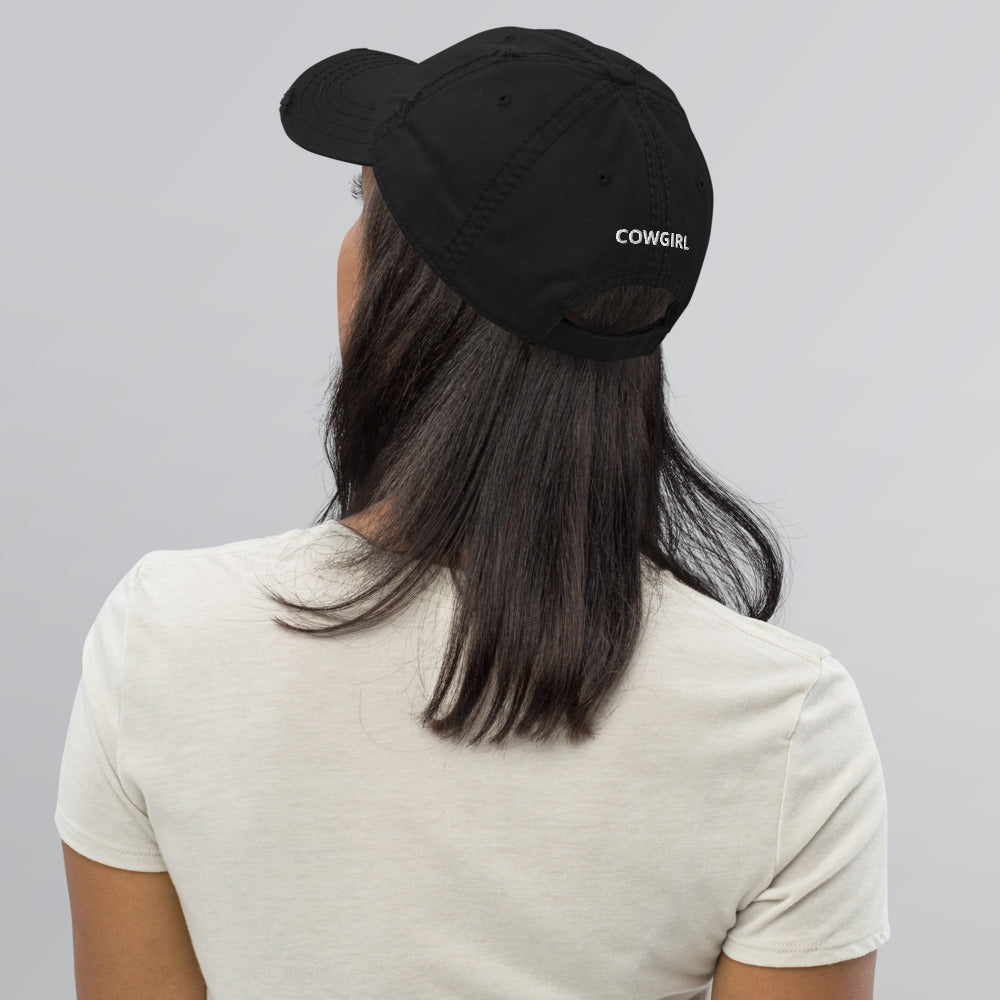 BILTWEAR Cowgirl Rodeo Distressed Dad Hat
