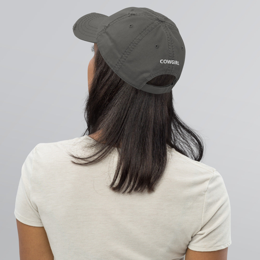BILTWEAR Cowgirl Rodeo Distressed Dad Hat