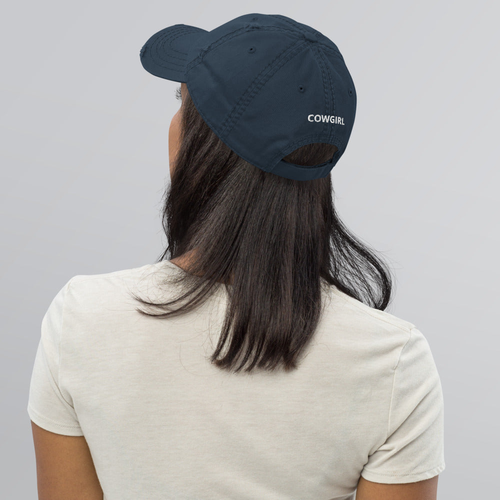 BILTWEAR Cowgirl Rodeo Distressed Dad Hat