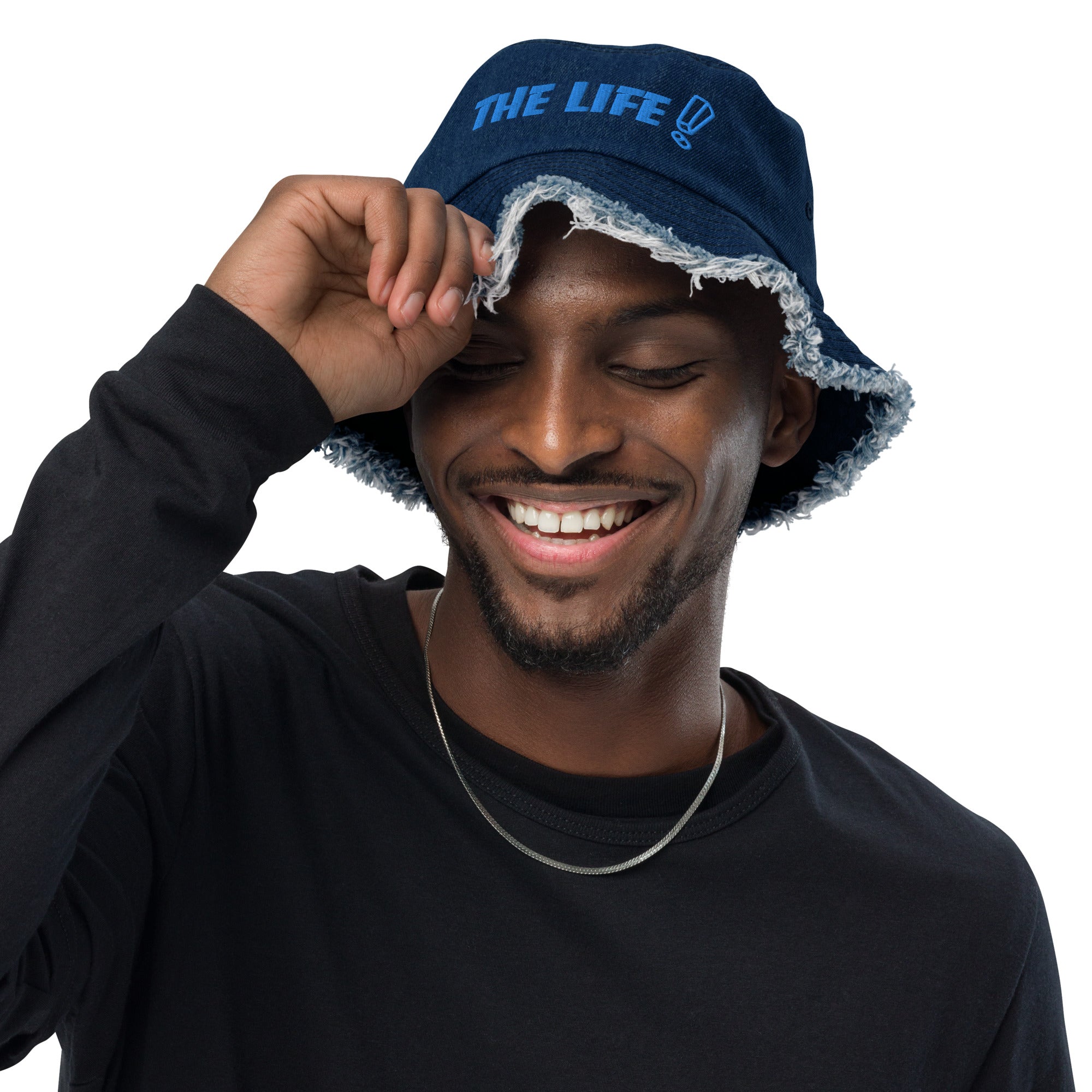 BILTWEAR THE LIFE Distressed denim bucket hat
