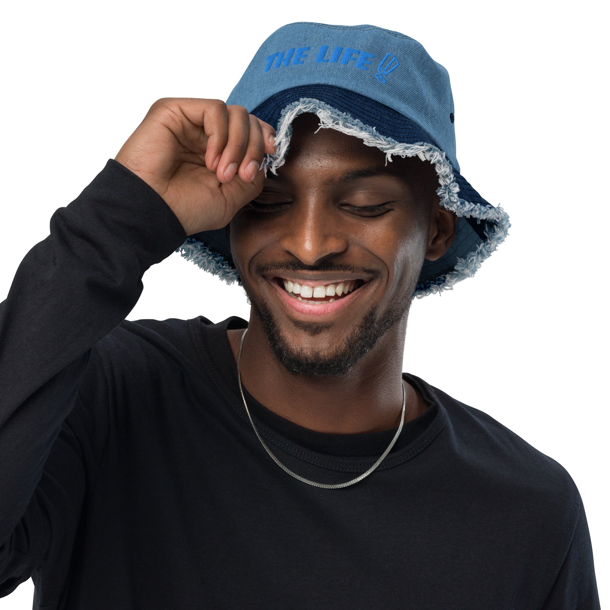 BILTWEAR THE LIFE Distressed denim bucket hat