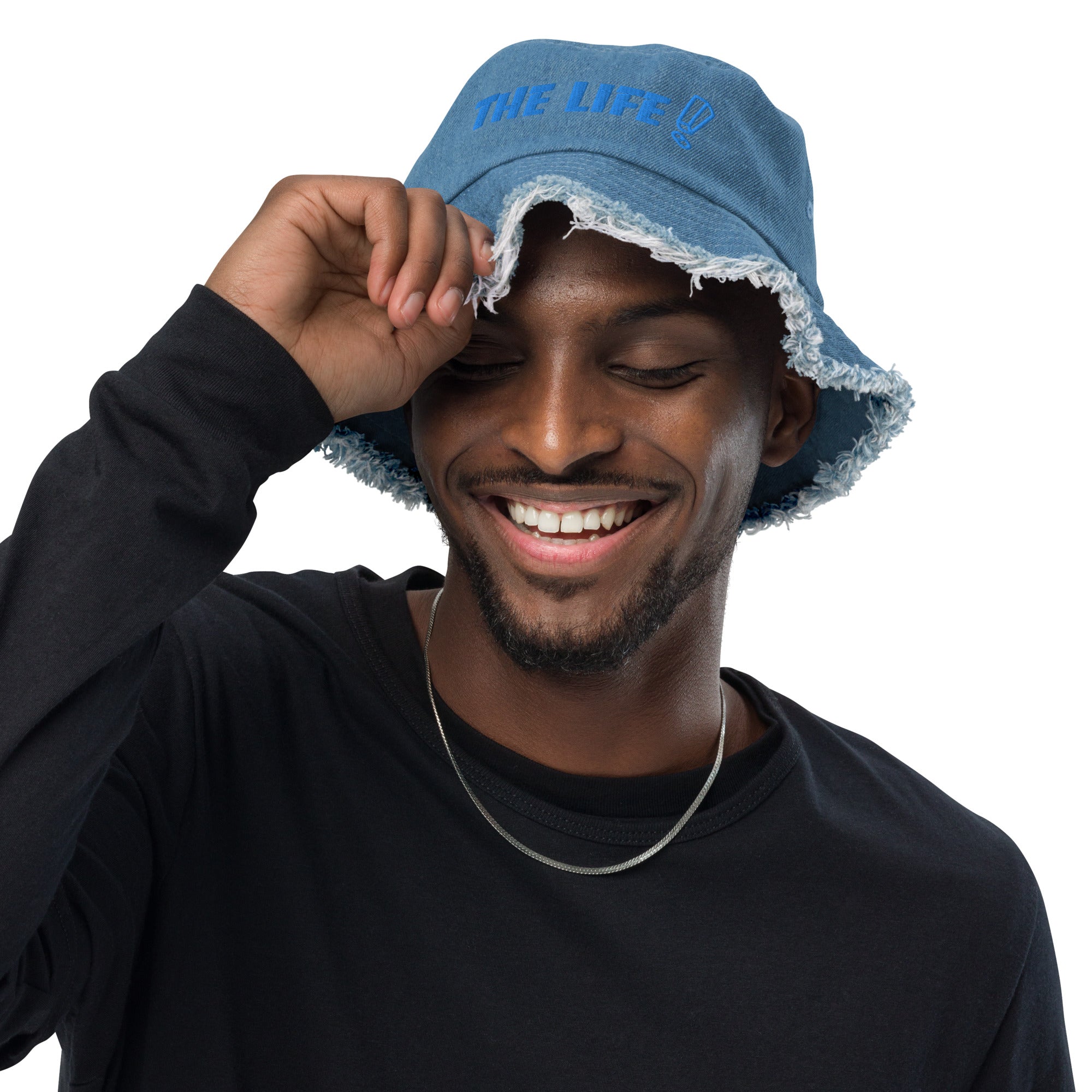 BILTWEAR THE LIFE Distressed denim bucket hat