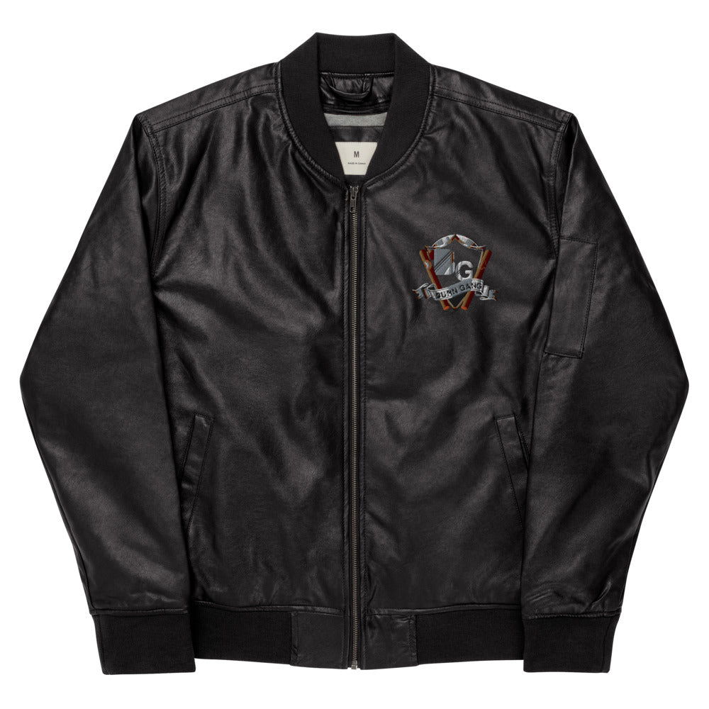 BURN GANG Leather Bomber Jacket