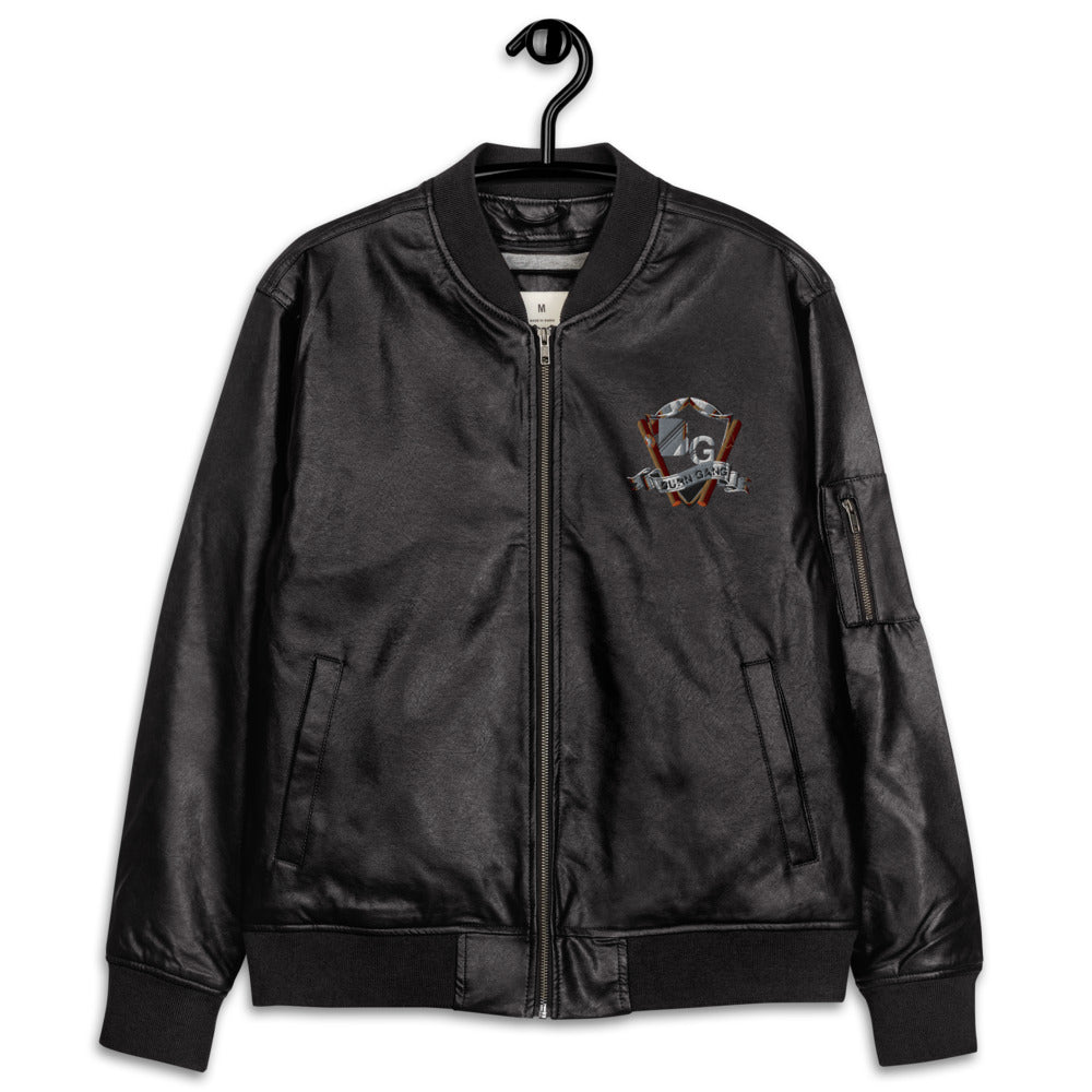 BURN GANG Leather Bomber Jacket