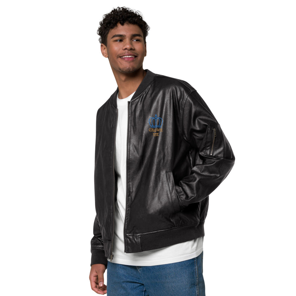 BILTWEAR Crown Me Leather Bomber Jacket
