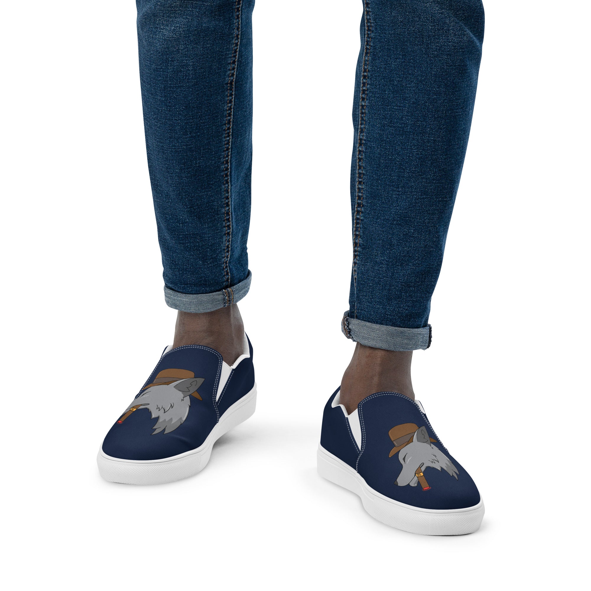 BURN GANG WOLF Men’s slip-on canvas shoes