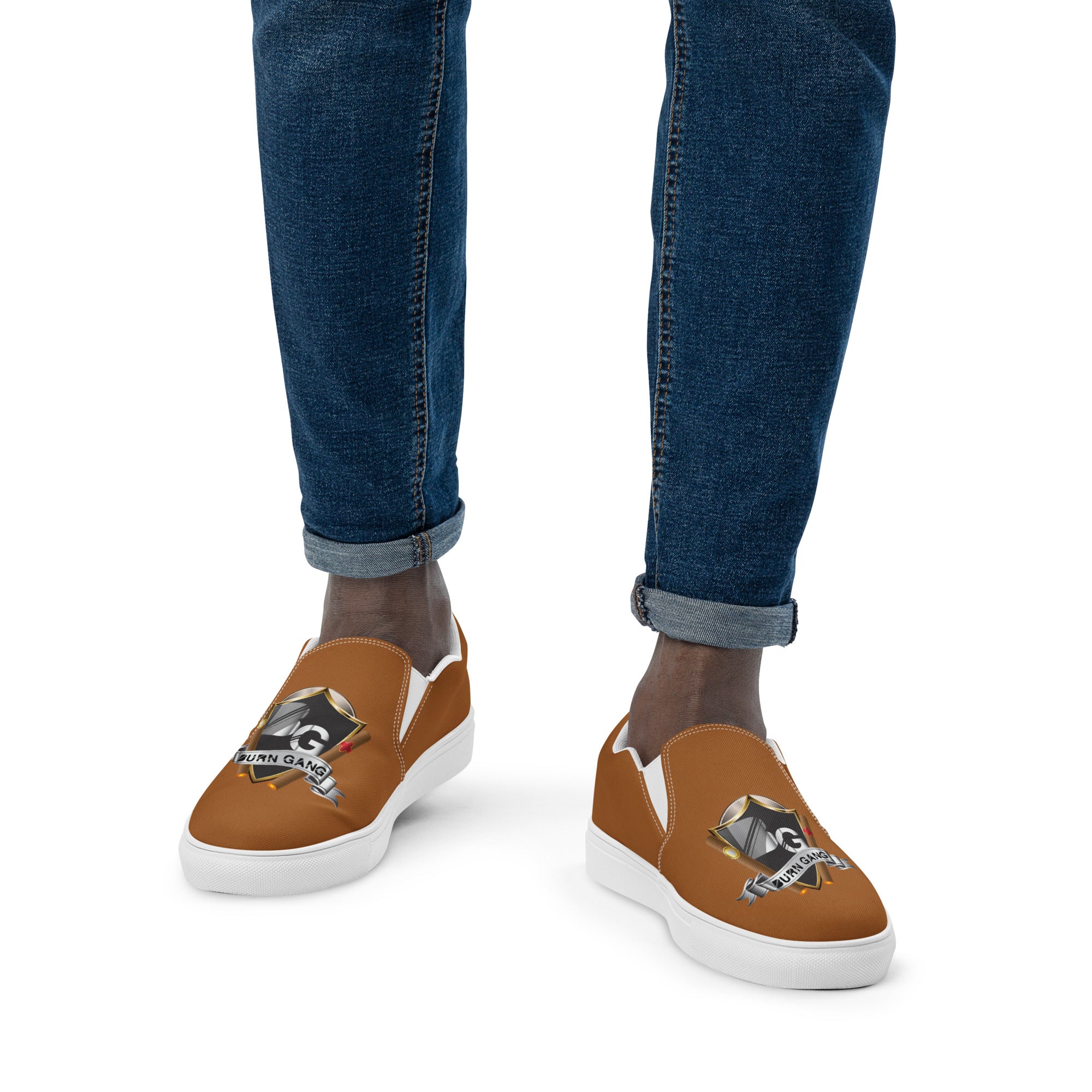 BURN GANG official logo Men’s slip-on canvas shoes