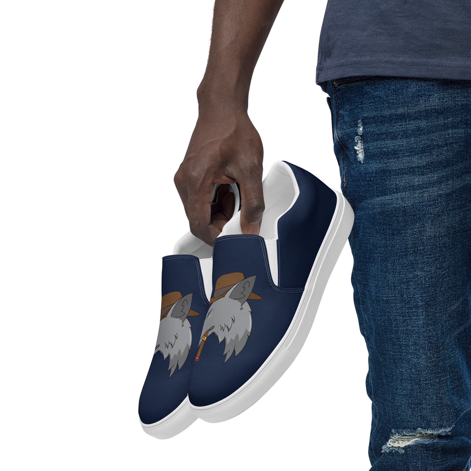 BURN GANG WOLF Men’s slip-on canvas shoes