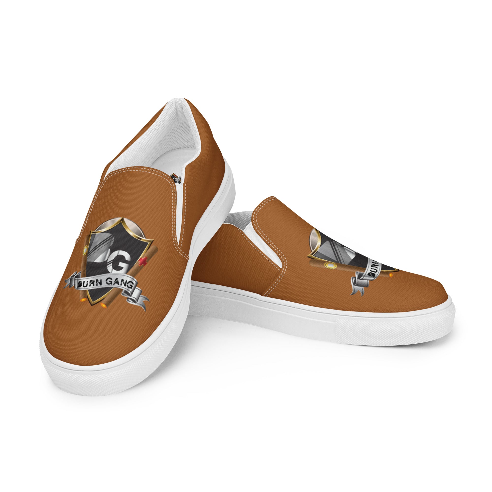 BURN GANG official logo Men’s slip-on canvas shoes