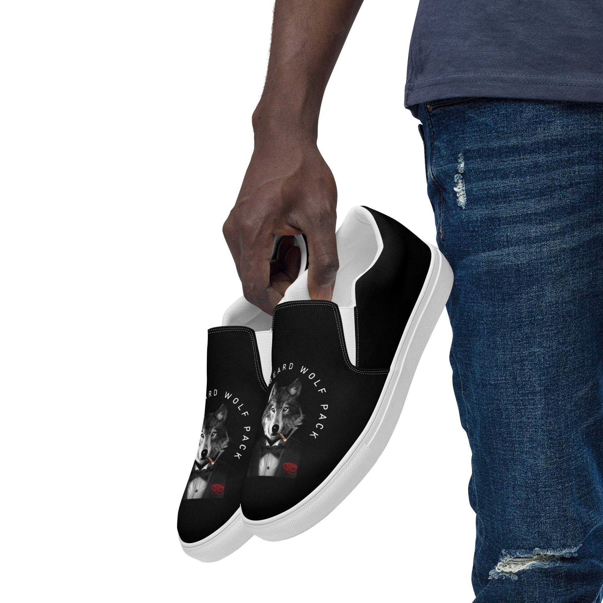 BILTWEAR SILVER BEARD WOLF PACK Men’s slip-on canvas shoes