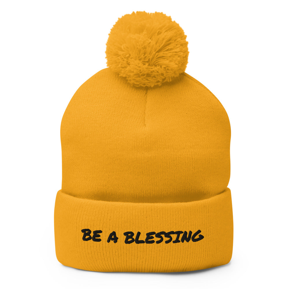 BE A BLESSING Pom-Pom Beanie