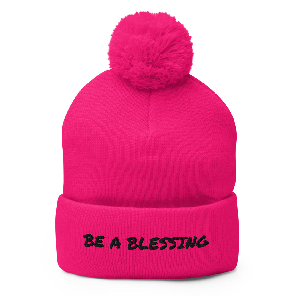 BE A BLESSING Pom-Pom Beanie