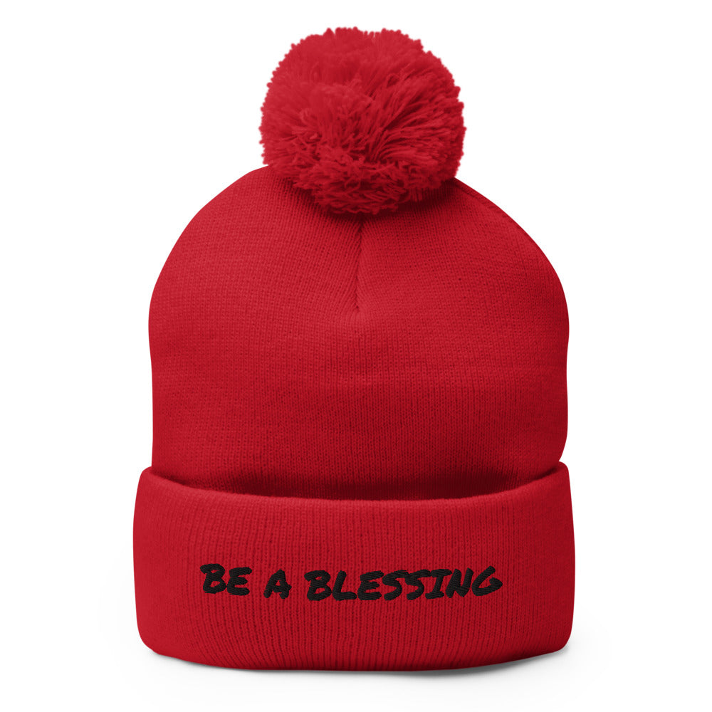 BE A BLESSING Pom-Pom Beanie