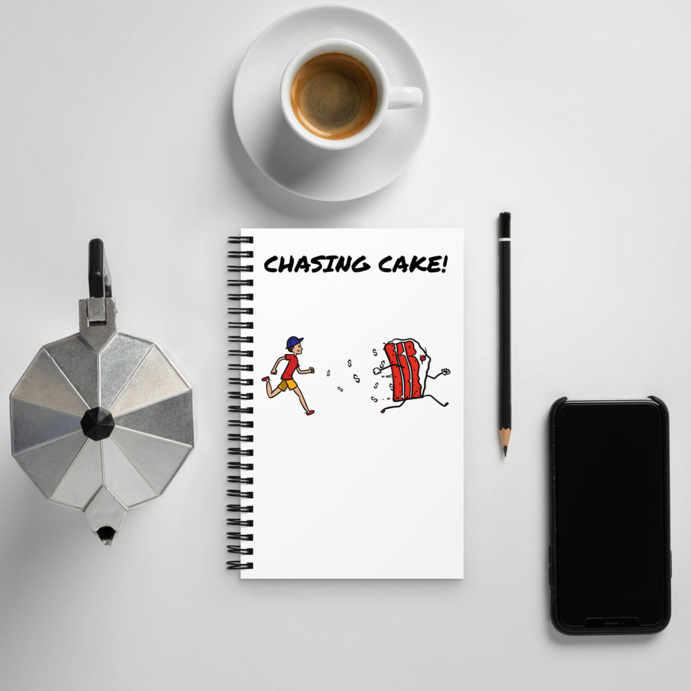 CHASING CAKE Spiral notebook