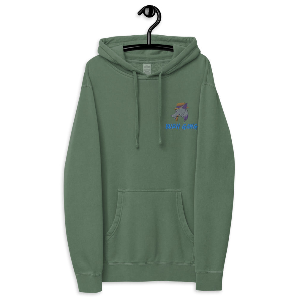 BURN GANG Wolf Unisex pigment dyed hoodie