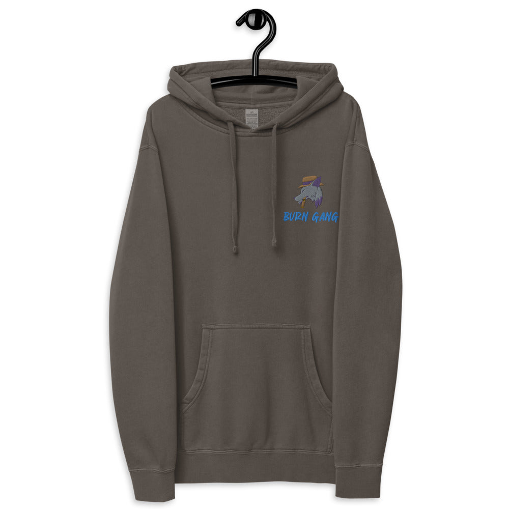BURN GANG Wolf Unisex pigment dyed hoodie
