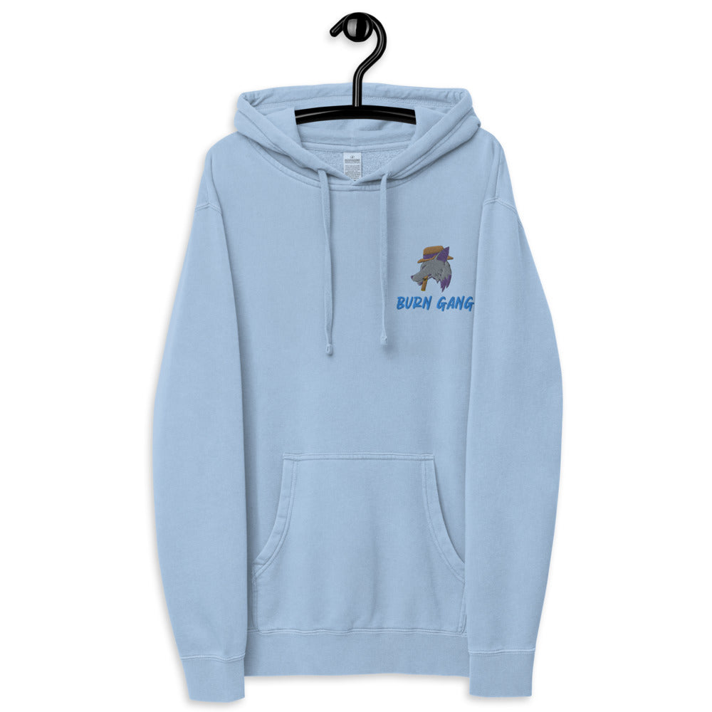 BURN GANG Wolf Unisex pigment dyed hoodie