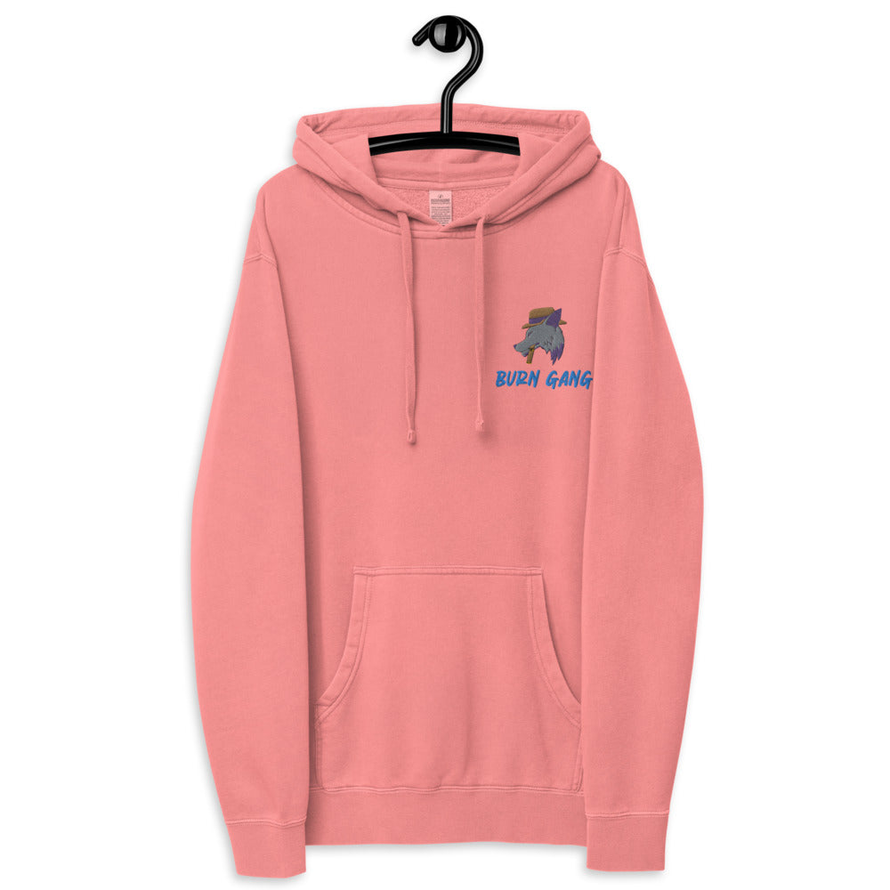 BURN GANG Wolf Unisex pigment dyed hoodie